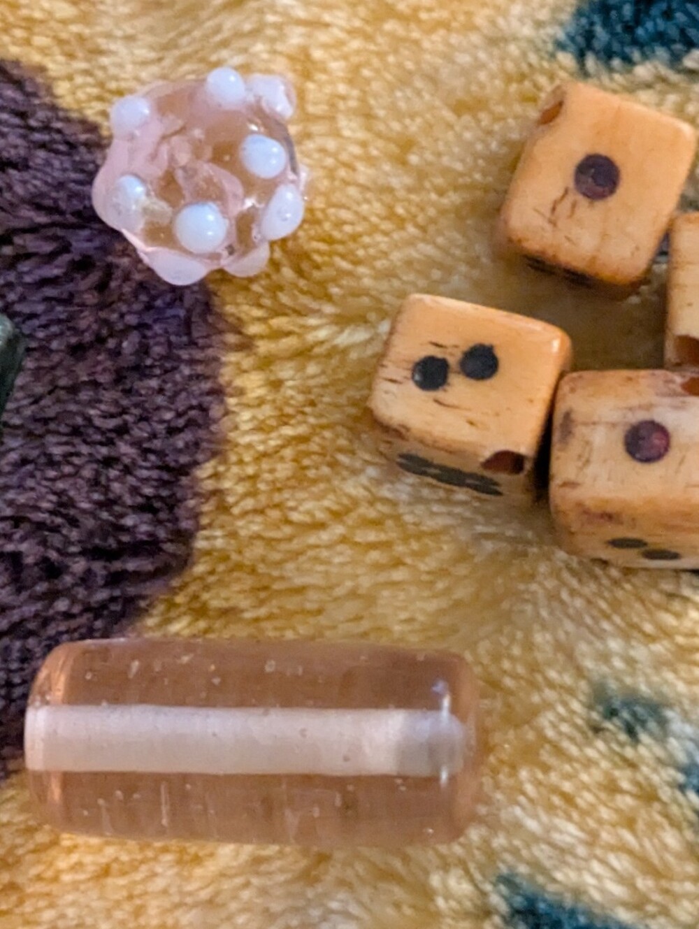 Bamboo For Replacement Or Diy Projects AND Mixed Glass And Dice Beads